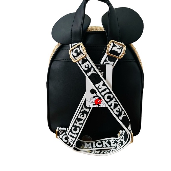 SALE NWT Disney Mickey Mini Backpack Straw with Mickey Ears - Picture 4 of 11